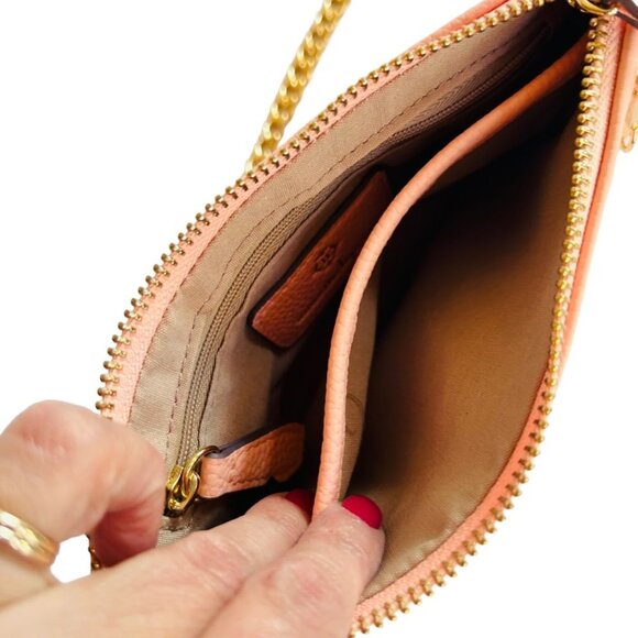 Nanette Lepore Crossbody Pouch To Crossbody Purse Peach Gold Chain - Picture 11 of 14